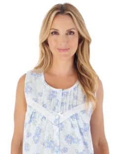 Shadow Leaf Floral Print 42" Woven Nightdress ND03205