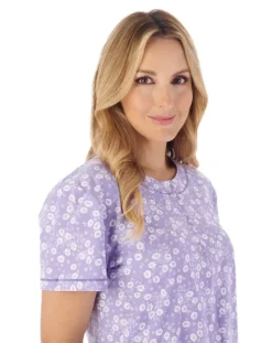 Single Colour Floral Jersey Pyjama Set PJ03162