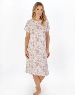 Sketch Floral Print 40" Jersey Nightdress ND05116