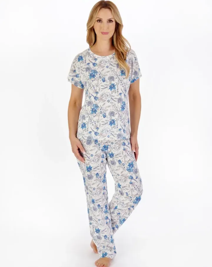 Sketch Floral Print Jersey Pyjama PJ05118
