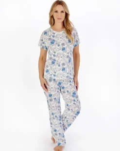Sketch Floral Print Jersey Pyjama PJ05118