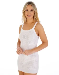 Slenderella Pointelle Pure Cotton French Neck Vest UW904