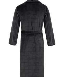 Solid Colour Check 49" Flannel Fleece Robe WR88835