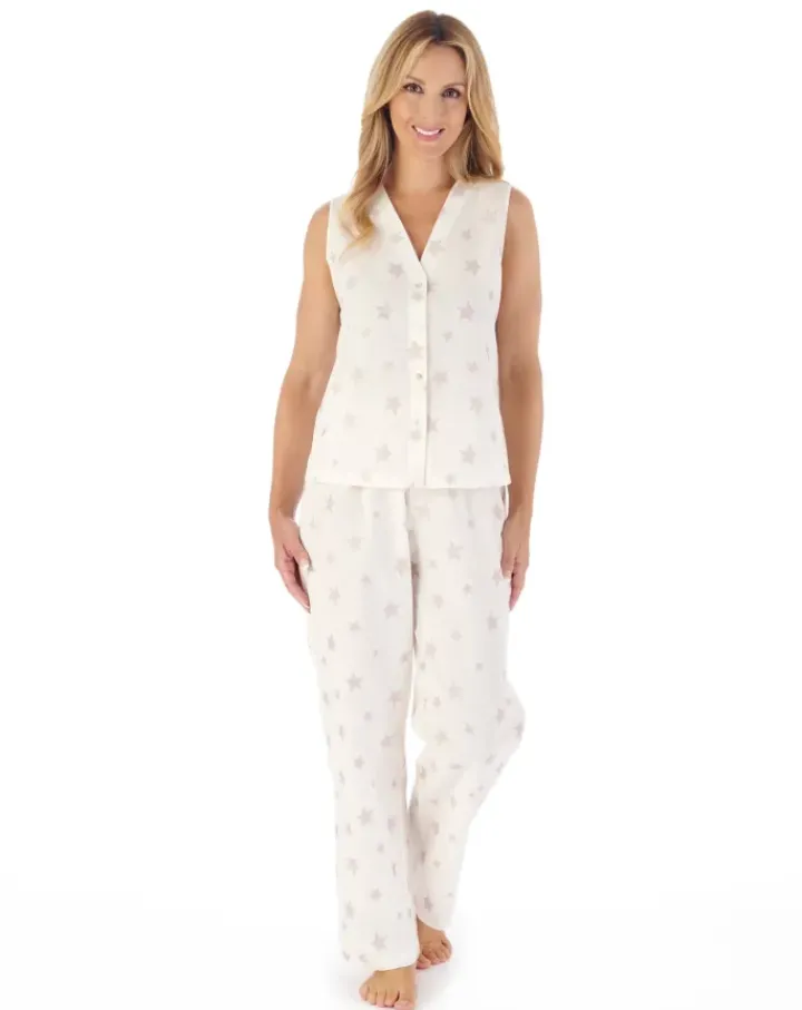 Star Print Jacquard Woven Dobby Dot Pyjama Set PJ03248