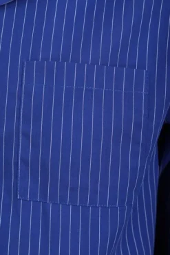 Stripe Woven Cotton Tailored Blue Pyjama WR66826