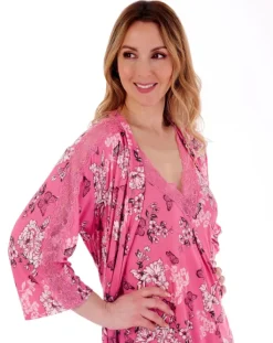 Supersoft Butterfly Floral Print 42" Kimono GL77704