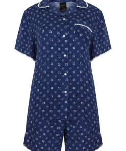 Supersoft Geometric Print Tailored Pyjama With Shorts GL3714