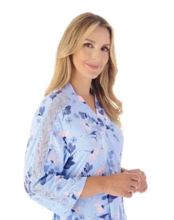Supersoft Multi-Print and Solid Navy 42" Kimono Wrap GL03704
