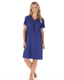 Supersoft Multi-Print or Solid Navy 40" Nightdress GL03701