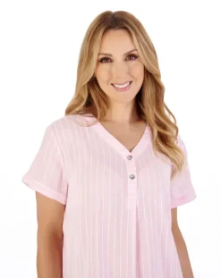 Textured Stripe 40" Woven Nightdress ND05201