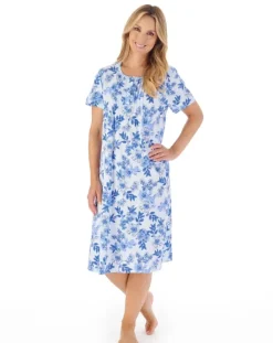 Tonal Floral Print 42" Jersey Nightdress ND03112