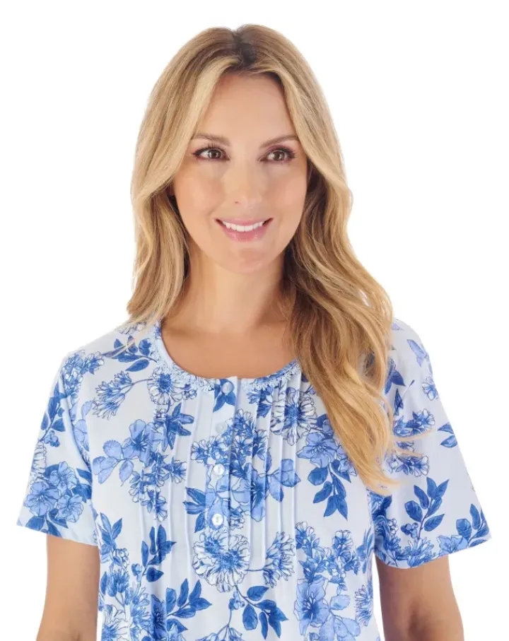 Tonal Floral Print 42" Jersey Nightdress ND03112