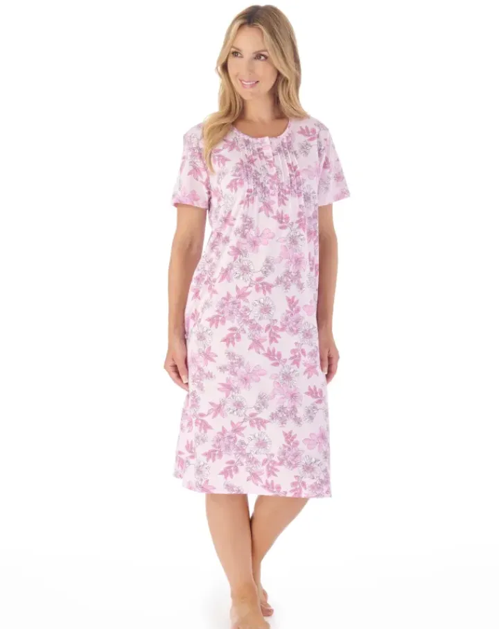 Tonal Floral Print 42" Jersey Nightdress ND03112