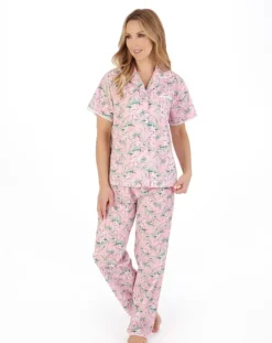 Tropical Flower Print Tailored Woven Pyjama PJ05223