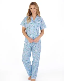 Tropical Flower Print Tailored Woven Pyjama PJ05223