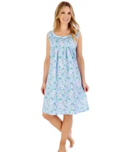 Tropical Flower Print 40" Woven Nightdress ND05220