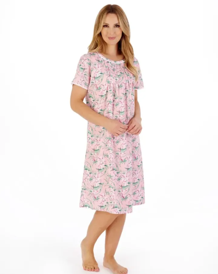 Tropical Flower Print 42" Woven Nightdress ND05221