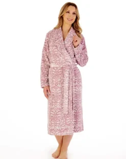 Two-Tone Shaved 46" Wrap Housecoat HC02333