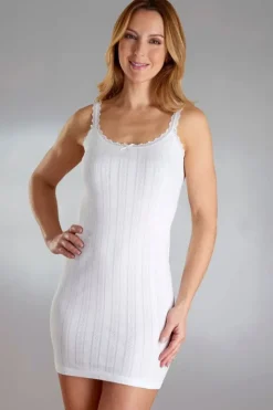 Vedonis Seamfree Fancy Knit Thermal French Neck Vest VUW804