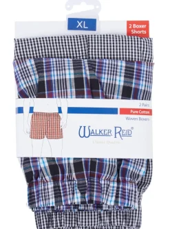 Walker Reid Check Boxer Short 2 Pack WR655