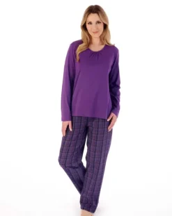 Woven Check & Jersey Pyjama Set PJ02221