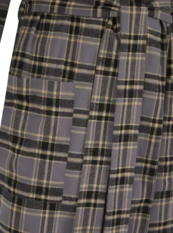Yarn Dyed Woven Check Shawl Collar Wrap WR06808
