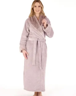 Zebra Inspired Print Faux Fur 52" Wrap Housecoat HC88338