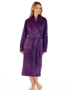 Zig-Zag Pattern Fleece 46" Wrap Housecoat HC02318